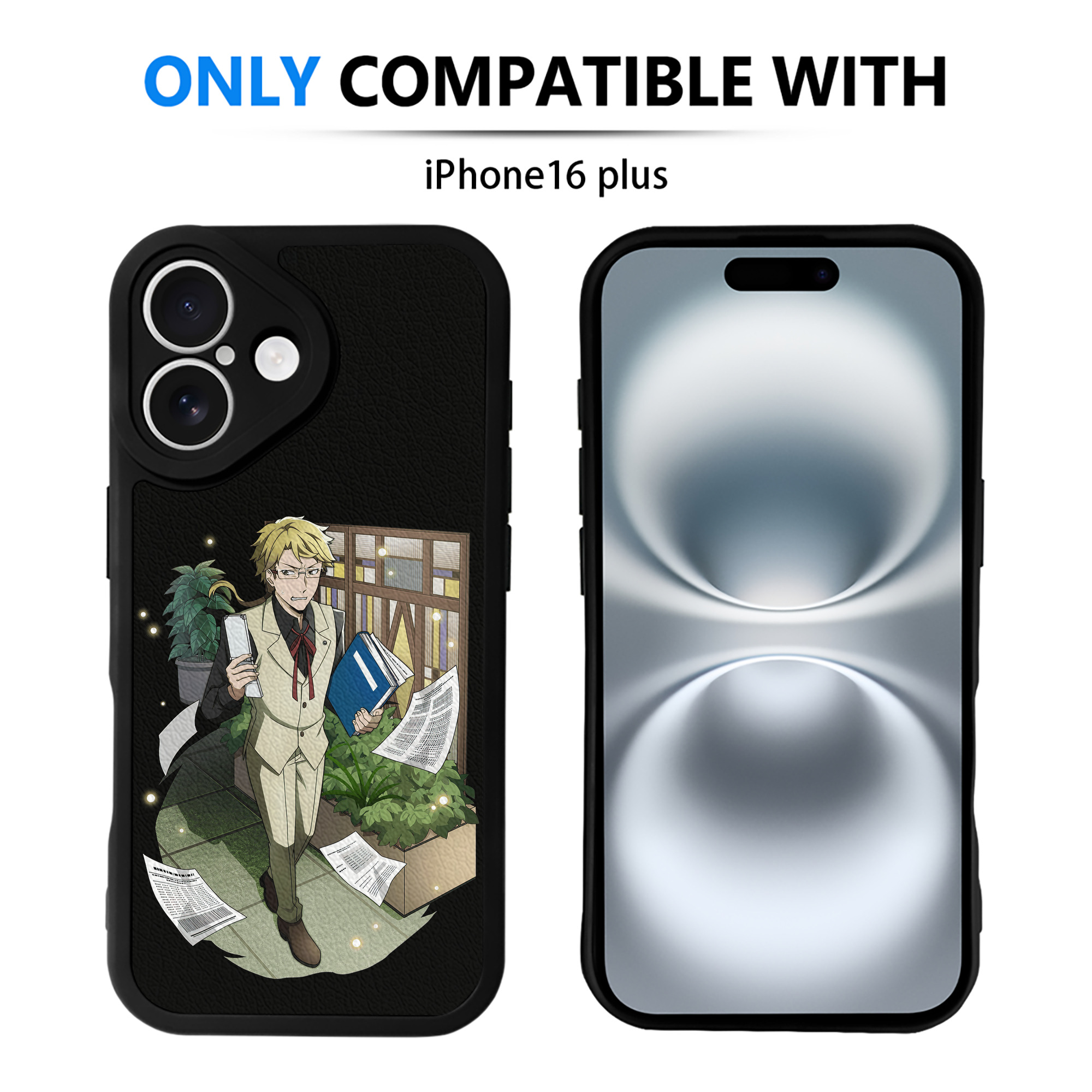 （画像用） 文豪ストレイドッグス Bungo Stray Dogs 【iPhone 16シリーズ対応】シリコンスマホケース（レザー調） 材質：シリコン